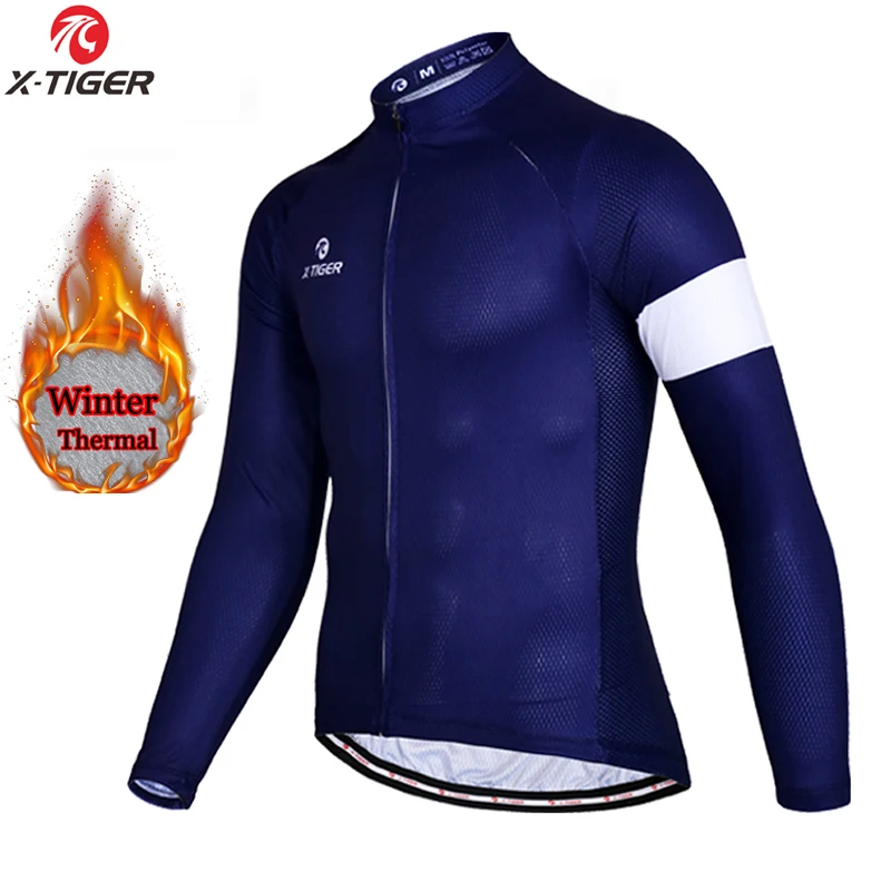 X-Tiger Pro Winter Thermal Fleece Cycling Jersey Keep Warm Mountain Bike Cycling Clothing MTB Bicycle Clothes Ropa Ciclismo
