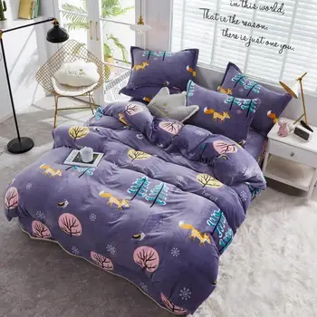

Home Textile Simple Style Bedding Sets Microfiber Fabric Duvet Cover Pillowcase Europe Size Fast Warm For Nordic
