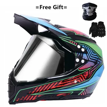 

AX-8 Full Face Motorcycle Helmet Motocross Racing With Rainbow Visor Helmet Casco De Moto Capacete DOT approved Kask