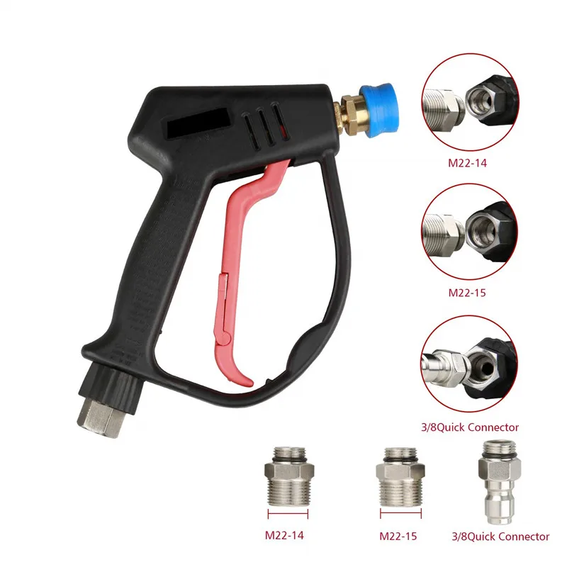 Sooprinse пистолет для мойки под давлением с 5 распылителями, G3/8 NPT вход, G1/4 быстрый разъем, M22-14, M22-15 Разъем