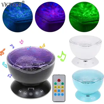 

Ocean Wave Projector LED Night Light with Remote Control Music Player Speaker Colorful Projection lamp Starry Sky Projector