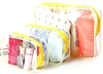 

Clear Travel Toiletry Bag,Pack of 3, Sport Swimming Bags Travel Carry Luggage Pouch Makeup Organizer Toiletry Beach Storage Bag