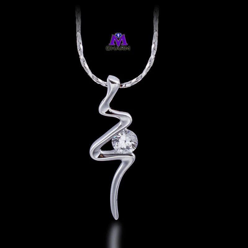 Classic Design!Real Gold Plated Dance Girl And 1.5 Carat CZ Zircon Stone Engagement Pendant Necklace For Women | Украшения и