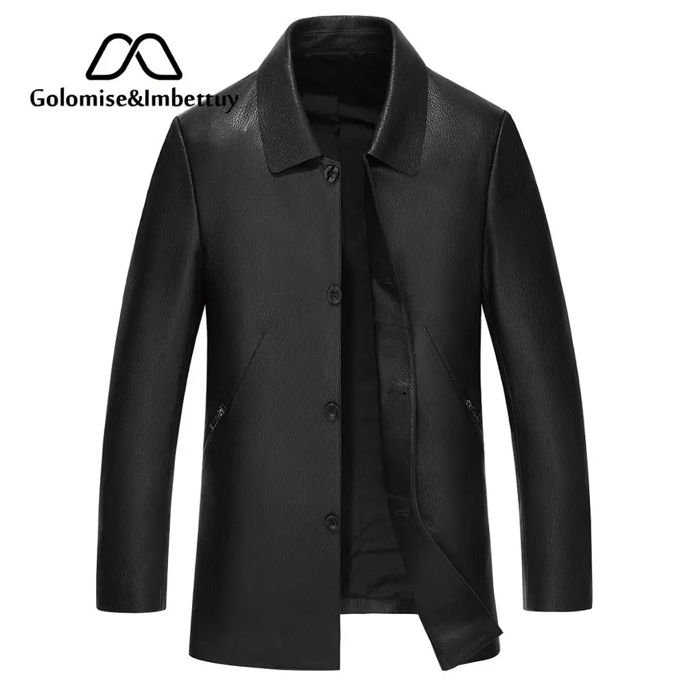 

Golomise&Imbettuy Men Real/Genuine Goatskin/Sheepskin Leather Jacket/Coat