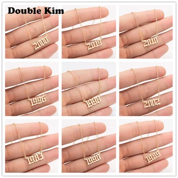 

Unique Design Stainless Steel Birthday Pendant Necklace Birthday Year Choker Necklaces Fashion Jewelry for Women Kids Best Gift