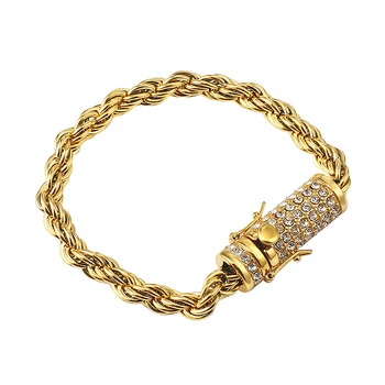 

Men's Rope bracelet bangles 316L Stainless Steel For men's women Top Quality Fashion Twisted chain Bracelets Jewelry accesories