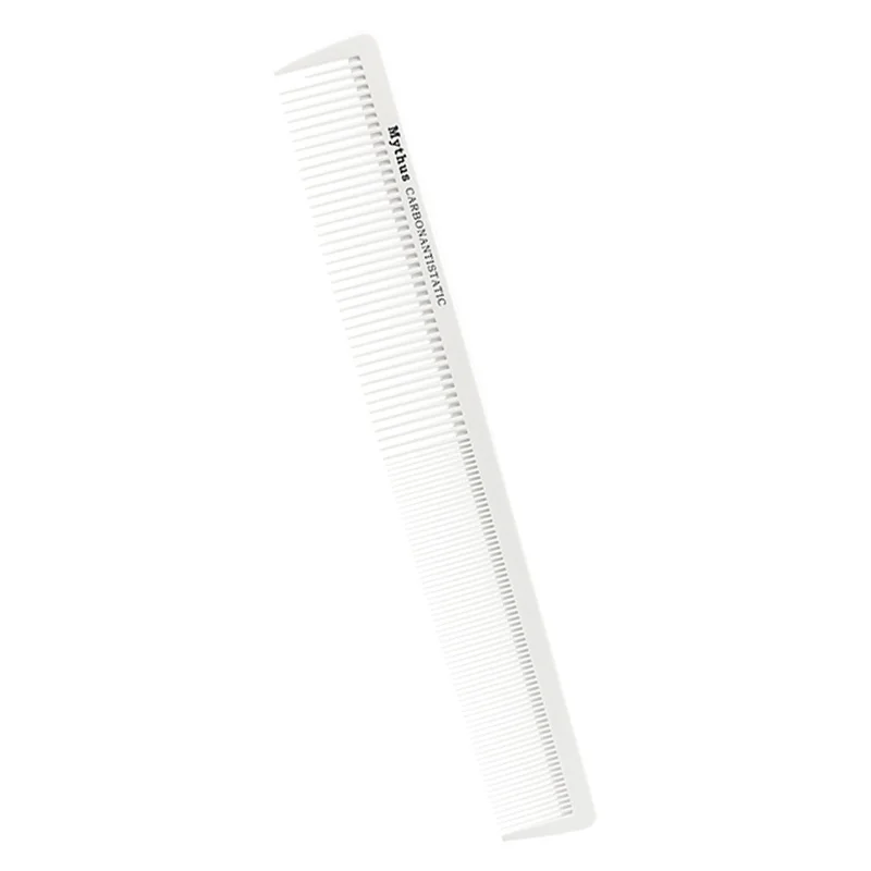 10 Pcs Set Professional Hairdressing Tail Comb In White Color, Barber Hair Cutting Carbon Comb T-11 Anti Static Hairstyling 5