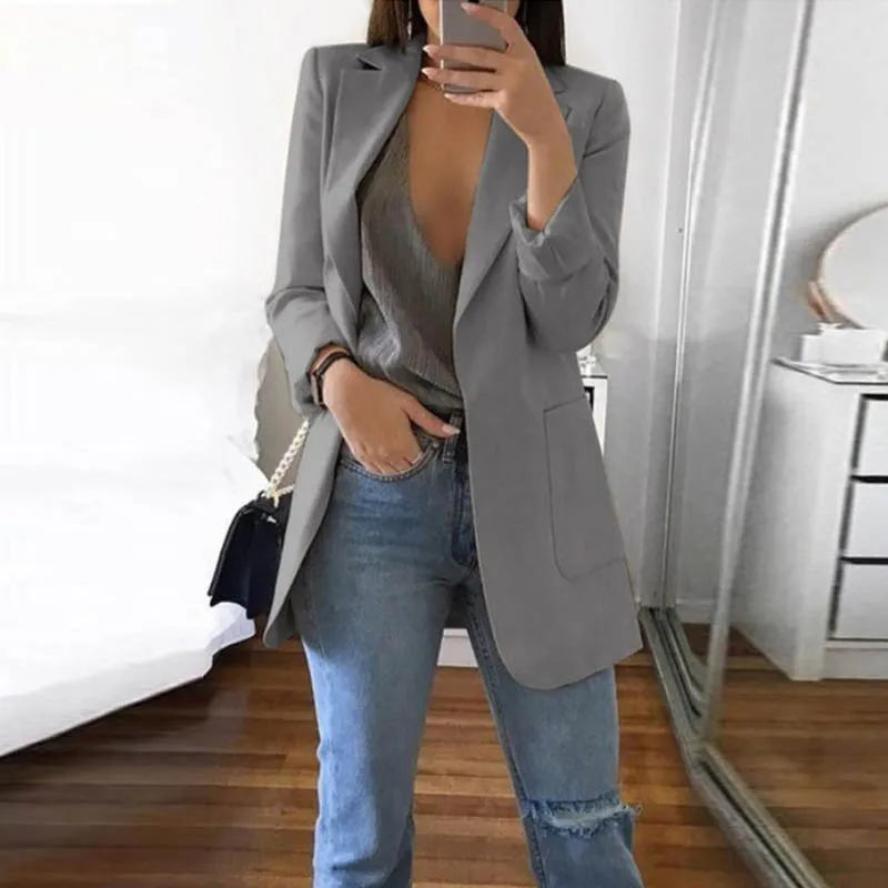 awesome  Fanbety 2019 Winter Autumn Women Casual Suit Coat Business Long Sleeve Jacket Outwear Office Ladies