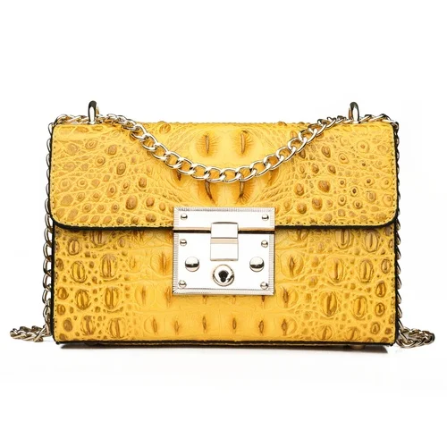 Роскошные сумки с узором "крокодиловая кожа" женские сумки брендовые дизайнерские сумки-мессенджеры Высокое качество PU кожа Сумка через плечо для женщин - Цвет: Цвет: желтый