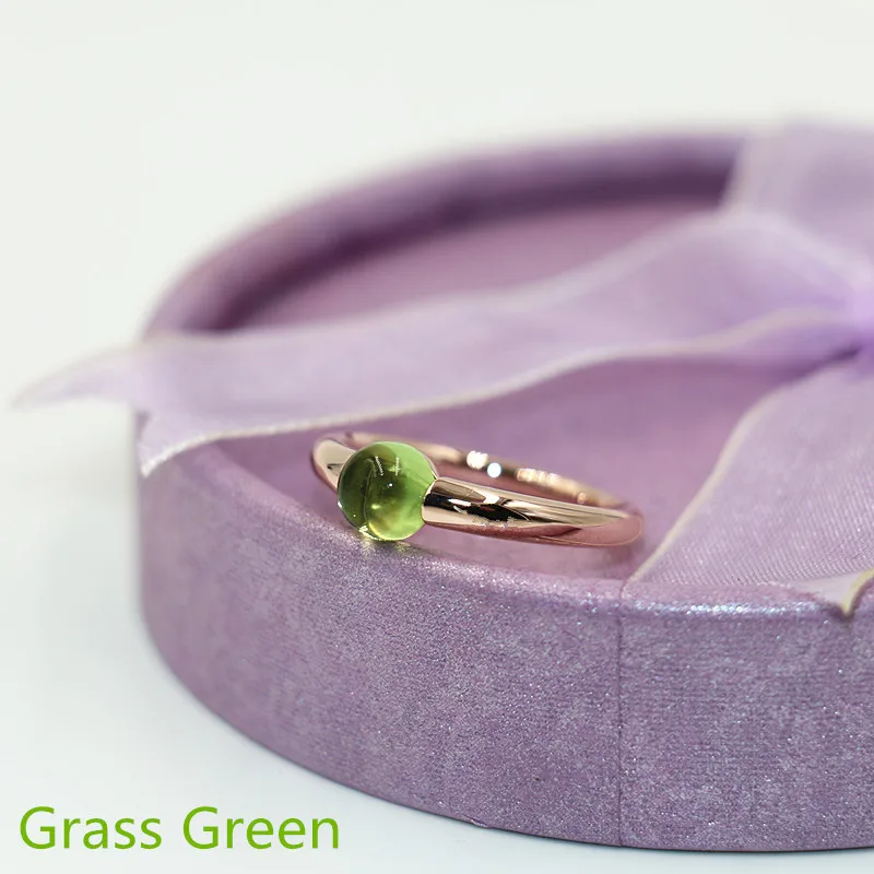 

2021 Classic Fashion Jewelry 21 Colors Natural Round Crystal Ring Gold Plated Wedding Rings For Women Best Birthday Gift