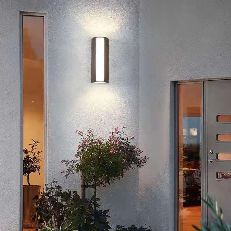 Led outdoor wall garden outdoor corridor hallway stairs villa garden wall pillars double foco led sconce waterproof terrance