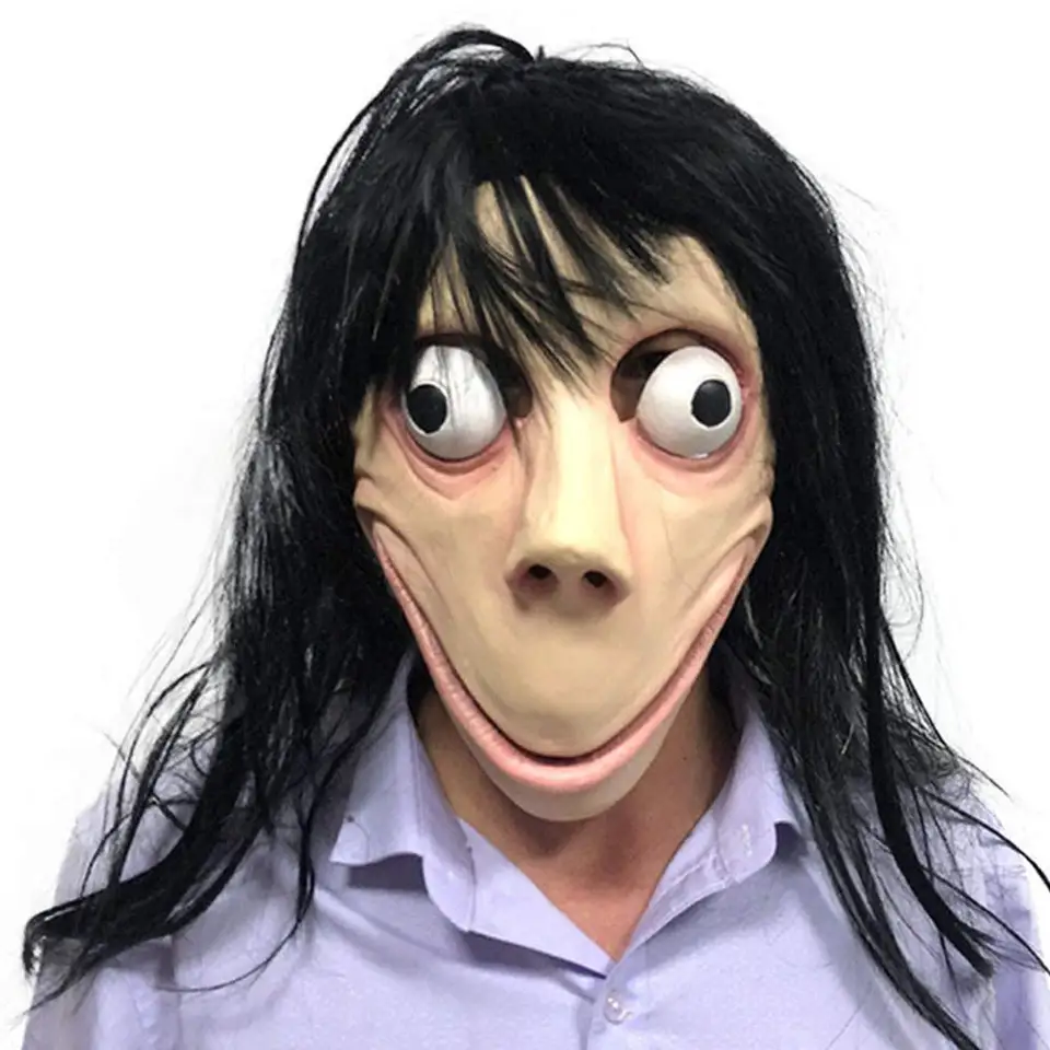Momo Challenge Mask Hacking Games Creepy Latex Full Head Mask Halloween Cospaly Party Costume Props With Long Hair Wig Costume Accessories Aliexpress - mxchase roblox halloween costume