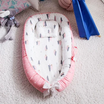 

2020 Rushed En Brand New 80*50cm Baby Nest Bed Portable Crib Travel Infant Toddler Cotton Cradle For Newborn Bassinet Bumper