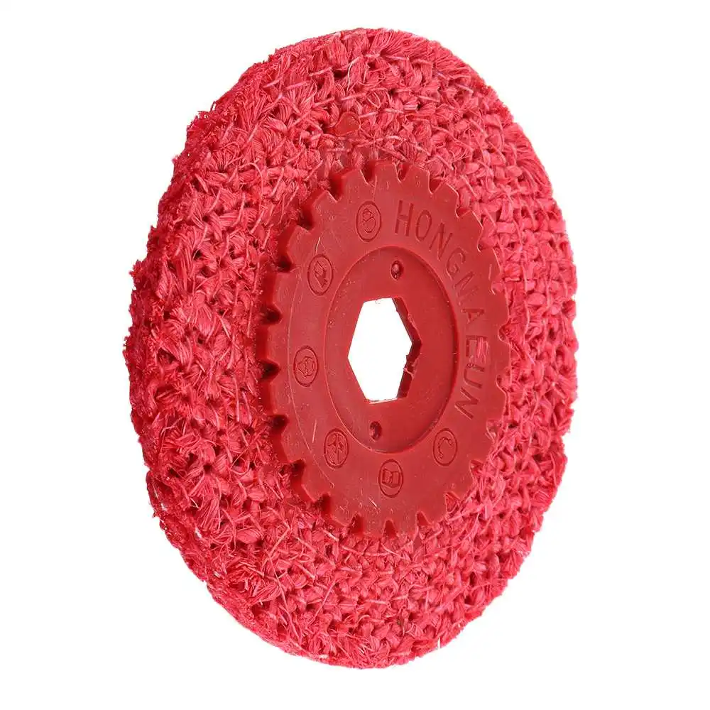 

New Red Hemp Rope Buffing Wheel for Stainless Steel Metal Coarse Grinding Angle Grinder Polishing Tools