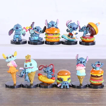 

Kawaii Lilo & Stitch Scrump Q Version Mini PVC Figure Decoration Toys Dolls Gift 11pcs/set