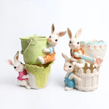 

Cute Cartoon Flower Pot Planter Succulent Plant Pot Flowerpot Rabbit Pig Creative Design Home Garden Bonsai Pots Decor