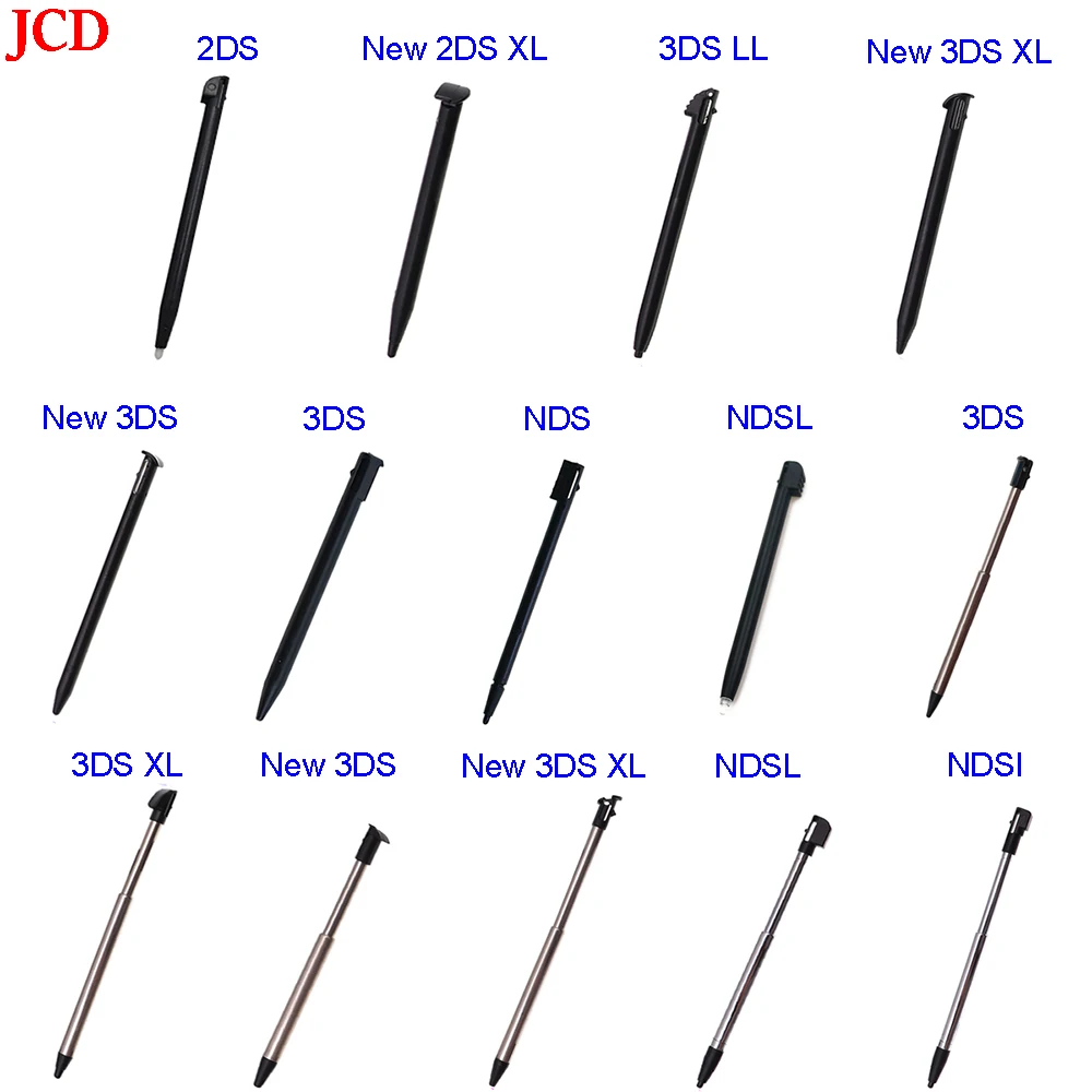 Jcd preto plástico stylus tela de toque metal telescópica stylus