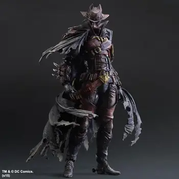 

27CM Play Arts KAI DC Comics Variant Batman Timeless Wild West Red Ver. PVC Action Figure Collectible Model Toy