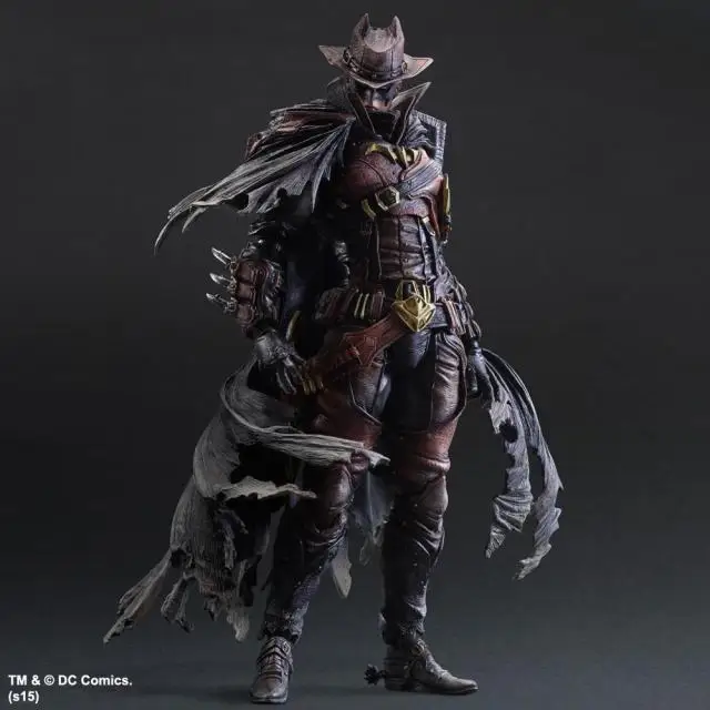 27CM Play Arts KAI DC Comics Variant Batman Timeless Wild West Red Ver. PVC Action Figure Collectib