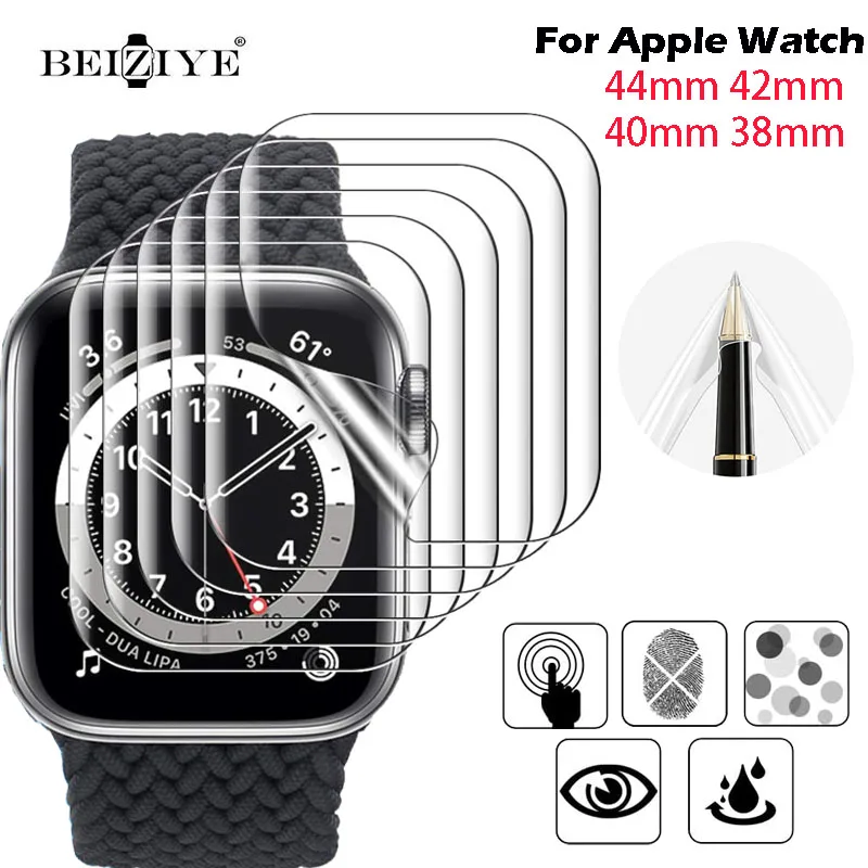 Full Coverage Screen Protector for Apple Watch 44mm 42mm 38mm 40mm Hydrogel Full Protective Film