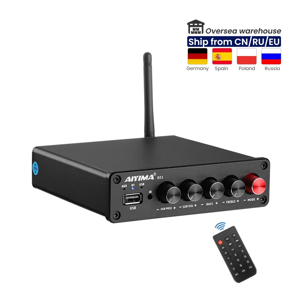 AIYIMA TPA3116 Bluetooth 5.0 Subwoofer Amplifier 2.1 Channel 50W*2+100W Hifi Digital Stereo Audio Amp For Home Sound Theater DIY