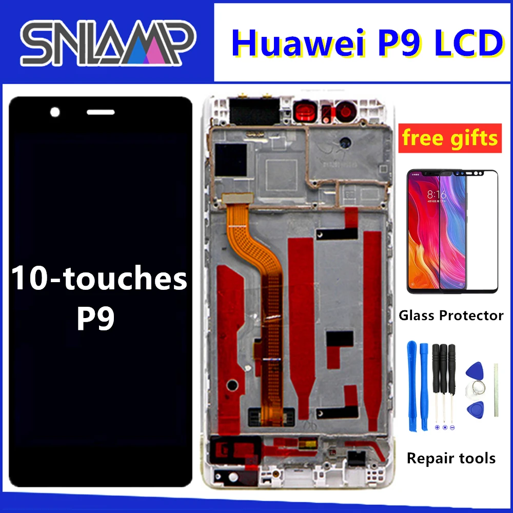 

5.2 Inch Original LCD For Huawei P9 EVA-L09 L19 L29 Display Touch Screen Digitizer Assembly with frame free shipping