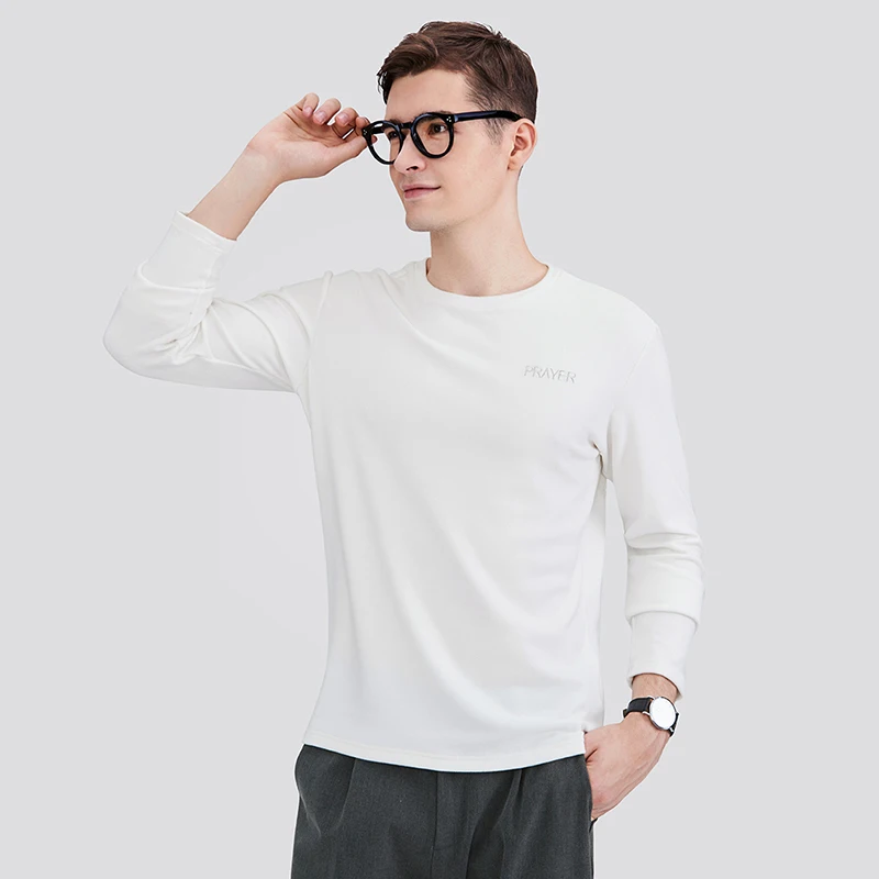 Camel Men Warm T-shirt Round Neck Long 
