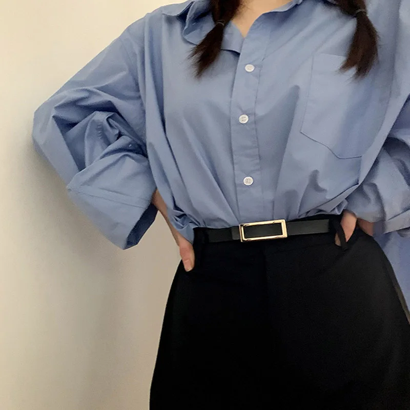 

Fashion Vintage Women's Belt Thin Gold Silver Buckle PU Leather Waist Strap All-match Jeans Trousers Casual Black Waistband