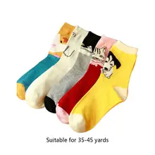 5 пар, женские хлопковые короткие носки, яркие цвета, мультяшный хомяк, животный принт, Hosery Q1FA