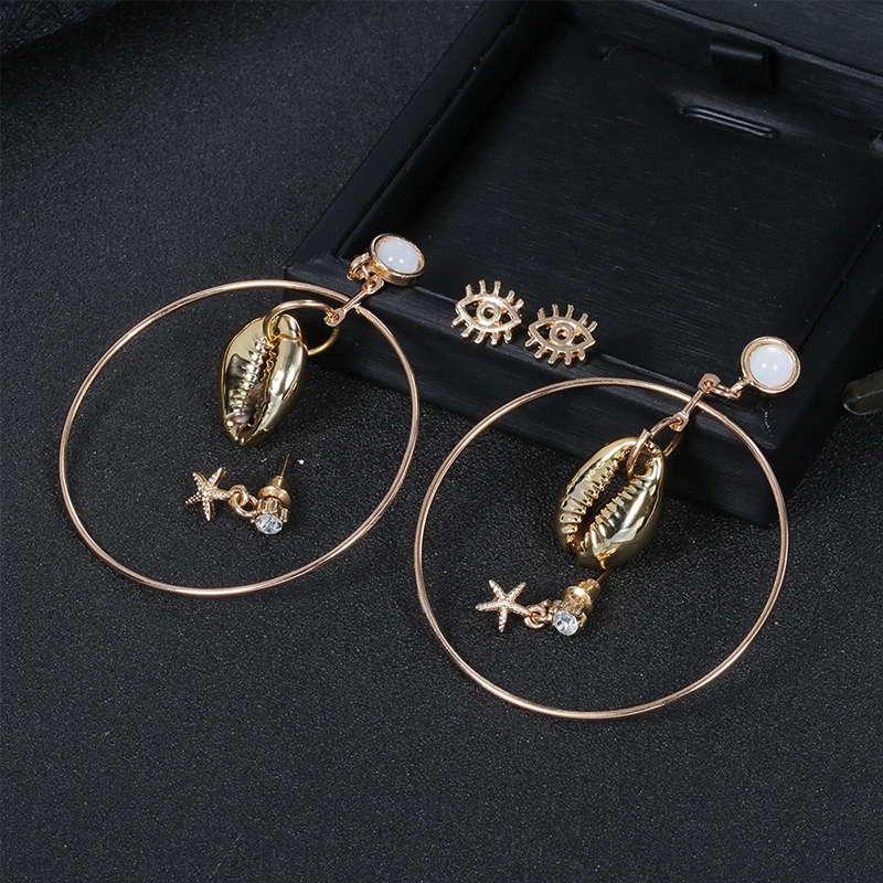 

Modyle 2019 New Cute Simple Seashell Gold Color Drop Dangle Earrings for Women Gold Gold Color Small Earring fashion Jewelry