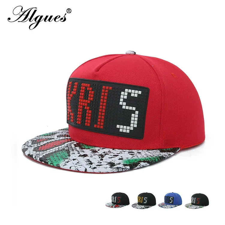 

New Spring and Autumn Korean Rubber Leather Standard Hip-hop Hat Male Lady KRIS Shade Flat Along The Hat Letter Baseball Cap