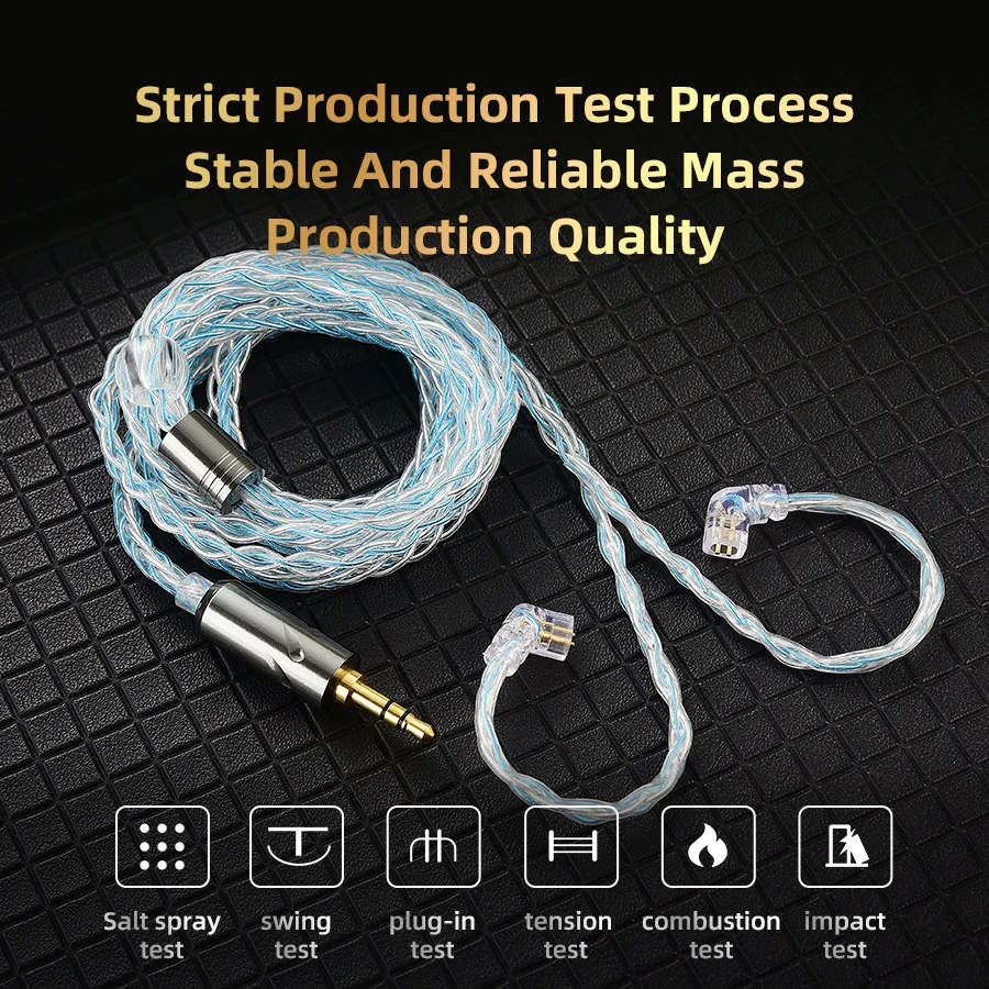 QKZ T1 Earphone Update Cable 3.5mm jack QDC 0.75mm Connector Wired Headphones For ZXN ZXT VK4 ZX2 ZAX2 KZ EDX ZSN Pro X TRN MT1 3