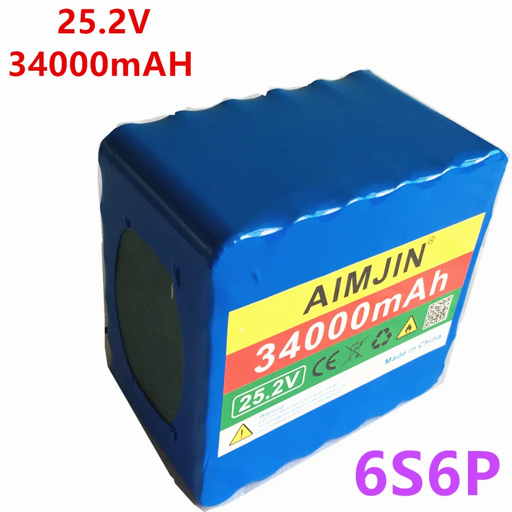 Новая 6s6p 25 2 V 34Ah батарея литиевая v 34000mAh Электрический велосипед