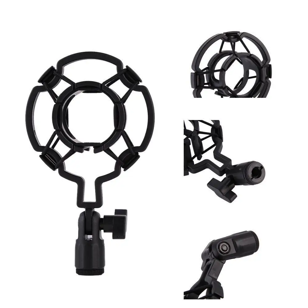 

Universal Microphone Bracket Professional Condenser Bracket Recording Studio Mic Clip Black Shock Mount Mic Holder C8G2