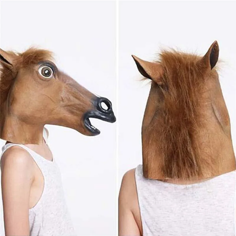 Маска на голову лошади на Хэллоуин, маска на голову лошади, латексная, жуткая, костюм животного, театральный розыгрыш, жуткая маска на голову лошади, фестиваль Хэллоуина