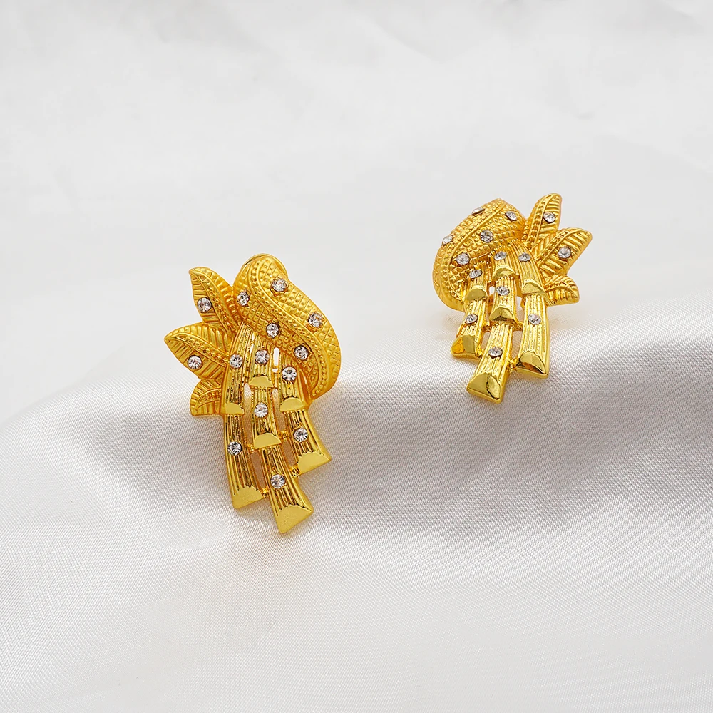 Gold Jewelry Sets Women Necklace Earrings Dubai African Indian Bridal Accessory flowers Jewelry sets Necklace - Image 6