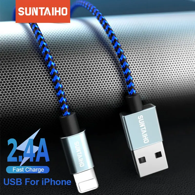

Suntaiho USB Cable for iPhone 11 Pro Xs Max Xr X 7 8 6 plus 6s 5s se iPad 2.4A Fast Charging Cable Cord Mobile Phone Data Cable