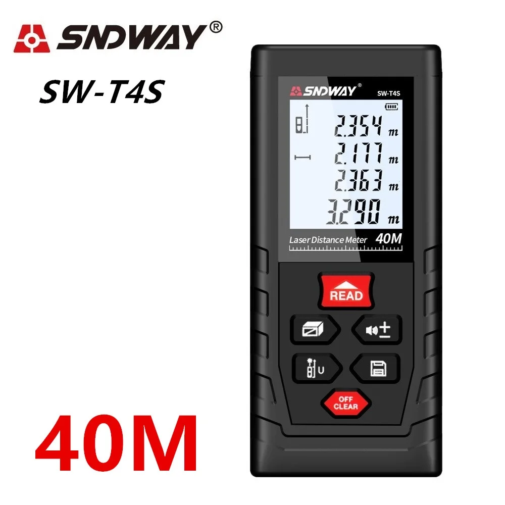 SNDWAY Laser Distance Meter 70m 100m 120m Digital Rangefinder Range Finder Laser Tape Roulette Ruler Angle Measurement Roulette