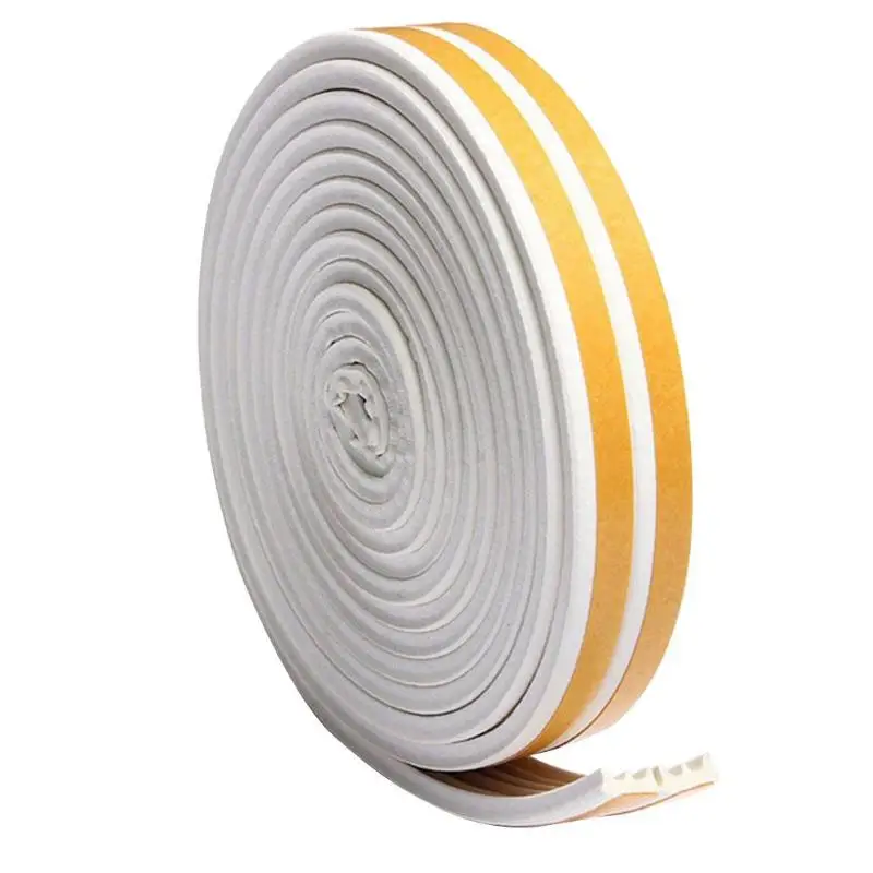 New Self Adhesive Silicone Sealant Durable D E Type Rubber Seal Strip Resilient Soundproof Anti-collision Door Window Tool - Цвет: White 9mmX4mmX5m E