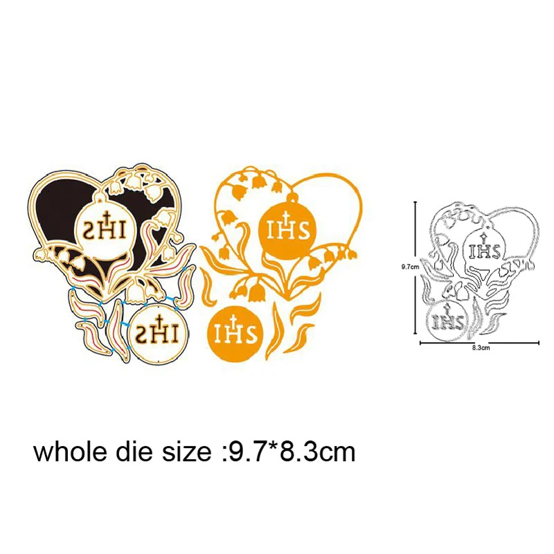 

cutting dies Nativity IHS Heart Frame Metal Cutting Dies DIY Scrapbooking dies Craft dies Paper Card Embossing die cuts Template