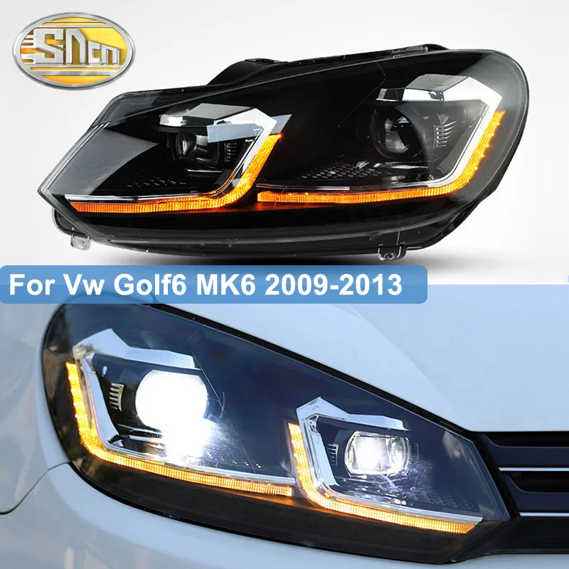 Автомобильный Стайлинг для VW Golf 6 фары 2009 2013 Golf6 mk6 R20 светодиодный фар глаза ангела
