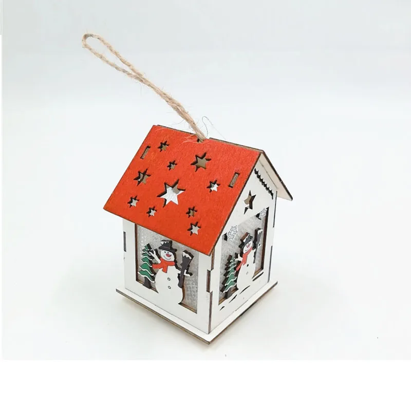 Рождественская елка, подвеска, светящаяся кабина, снежный домик, сделай сам, детские подарки, украшение для дома, украшение, детский деревянный светильник, коробка, игрушка