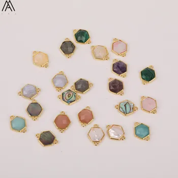 

Faceted 13x17mm Hexagon Natural Amethysts Quartz Beads Pendant Necklace,Gems Stone Hexagonal Beads DIY Jewelry Findings HS-28AMI