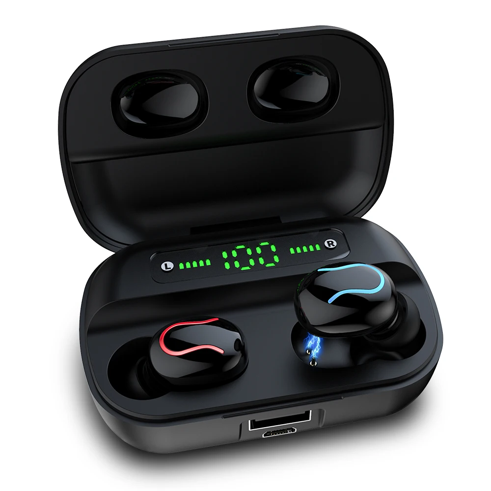 Wireless TWS Bluetooth 5 0 Earphone 9D Stereo IPX7 Waterproof Earbuds with LED Smart Power Bank Charging Box for iphone xiaomi