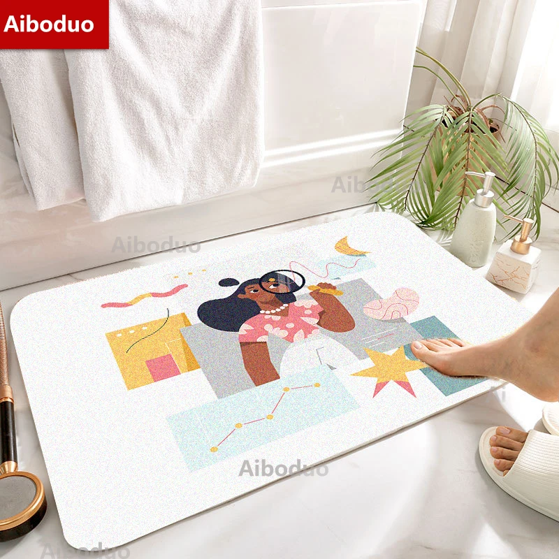 

Aiboduo Cute Cartoon Customizable Non-slip Household Exclusive Door Mat Minimalist Absorbable Living Room Bathroom Set 40x60CM