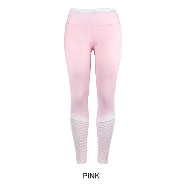 Pink TCJULY дизайн модные горизонтальные полосы женские леггинсы с принтом Высокая талия брюки для фитнеса брюки быстросохнущие Фитнес Леггинсы - Цвет: Pink
