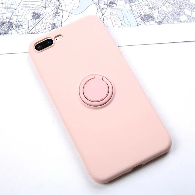 Мягкие жидкие силиконовые чехлы для телефонов ярких цветов для iPhone 11 Pro Max XR XS Max 8 7 6 6S Plus, чехол-подставка с кольцом для iPhoen 11 - Цвет: T5