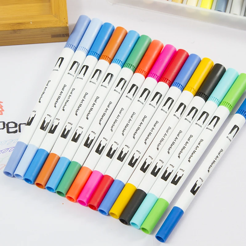 120-Colors-Art-Markers-Dual-Tips-Coloring-Brush-Fineliner-Color-Pens-Water-Marker-for-Calligraphy-Drawing (3)