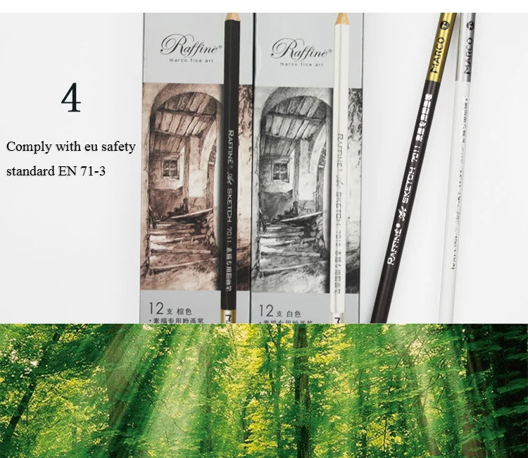 12pcs Marco 7011 Sketch and Drawing Wooden Pencil Set HB Art Painting Professional Hand-Painted Pencils Stationery Promotion