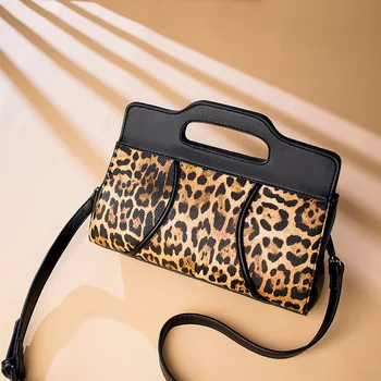 

Leopard Women's Leather Handbags Tote Bag Ladies Fashion Patchwork Shoulder Bags For Women Messenger Bags